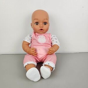 Zapf Creation Baby Born Interactive Doll Pink Gingham Romper Brown Eyes 2016